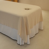 Draps plats pour table de massage en coton et lin, microfibre, avec logo personnalisé, respectueux de la peau, anti-plis, anti-boulochage, OEM