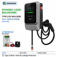 Chargeur mural pour voiture électrique OEM avec équilibrage dynamique de la charge (DLB), Type 2, Wallbox 7,6 kW 7,4 kW, monophasé 32A, application RFID avec kit compteur CT