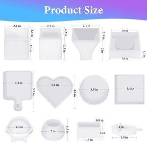 1 pièce Marque STELLAR Moules en résine de silicone blanc de qualité alimentaire et écologiques, incluant des formes sphère, cube, pyramide, cendrier, dessous de verre, pierre et gâteau - Product Image 2