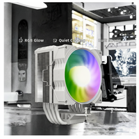 Enfriador de Procesador Gamer-X Z-1300 Silencioso ARGB, 4 Tubos de Calor, Ventilador PWM de 90 mm y 4 Pines, Flujo de Aire de 48.8 CFM, Rodamiento Fluido, Aluminio Blanco