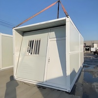Maison préfabriquée pliable en conteneur de 20 pieds, 2 chambres, résistante aux ouragans, abordable, avec salle de bain et entrée sans clé
