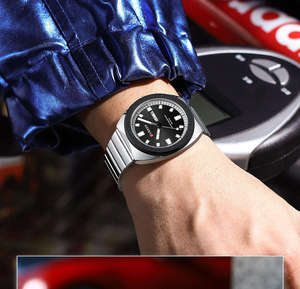 CURREN 8473 New Quartz <b>Watch</b> Gold <b>Black</b> Luminous Simple Business Stainless Steel Strap Wristwatch for Men With Calendar - Product Image 6