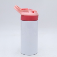 Bouteille d'eau sport portable en aluminium personnalisable par sublimation avec paille intégrée