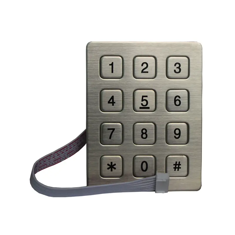 Keypad Besi Tahan Karat/Papan Ketik Terminal Swalayan Tahan Air Ip65/Tombol Kunci Pintu Digital