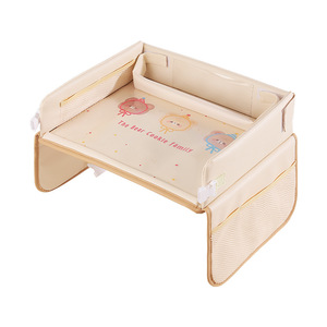 Plateau pliable pour siège auto enfant, fixation sur console centrale, imperméable, multifonctionnel, table pour poussette enfant - Product Image 1