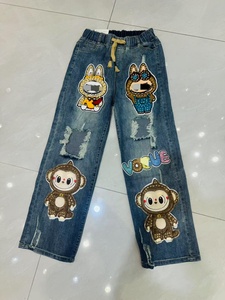Rhinestones Cartoon Lady Denim Pant 2026 Bling Bling <strong>Women</strong> <strong>Jeans</strong> OC268 - Product Image 2
