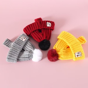 Winter Eco-friendly Pet <strong>Knit</strong> Hat for Cats and <strong>Dogs</strong> Solid <strong>Pattern</strong> Design - Product Image 4