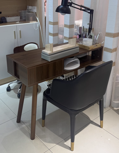 Top Selling Modern Retro Black Walnut Wood <b>Nail</b> Salon Furniture Portable <b>Nail</b> Desk <b>Table</b> Manicure <b>Table</b> - Product Image 3