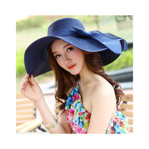 OEM Été Femmes En Plein Air Pliable Plage Vacances <span class=keywords><strong>Soleil</strong></span> Protection UV Chapeau De Paille À La Mode Arc Doux Ourlet <span class=keywords><strong>Pare</strong></span>-<span class=keywords><strong>Soleil</strong></span> Cap - Product Image 1