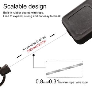DEYIKEY 0.8mm câble métallique en acier bouton arrière fixe, support de défilement de <span class=keywords><strong>badge</strong></span> <span class=keywords><strong>extensible</strong></span> de 60mm, <span class=keywords><strong>porte</strong></span>-clés - Product Image 5