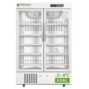 Malinmaus 656L 2 To 8 Degree Medical Lab Fridge Large Capacity Double Door MR-656 Medicine Pharmacy Vaccine Refrigerator