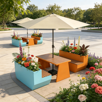 Meubles combinés élégants et résistants aux intempéries avec jardinière pour les loisirs en plein air, les moments de détente et les contextes commerciaux