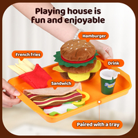 Jouets en feutre doux pour enfants, simulation de nourriture en peluche, ensemble hamburger, frites, sandwich, jouets en feutre pour faire semblant