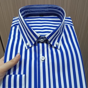 Moda <span class=keywords><strong>blu</strong></span> Navy con <span class=keywords><strong>camicia</strong></span> <span class=keywords><strong>bianca</strong></span> <span class=keywords><strong>a</strong></span> <span class=keywords><strong>righe</strong></span> <span class=keywords><strong>a</strong></span> manica lunga da <span class=keywords><strong>uomo</strong></span> - Product Image 4