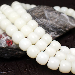 Perles de racine de Bodhi en Jade blanc, 108/54 perles rondes de 10x11mm, polies à la main, pour la fabrication de bracelets, bijoux unisexes, cadeau - Product Image 4