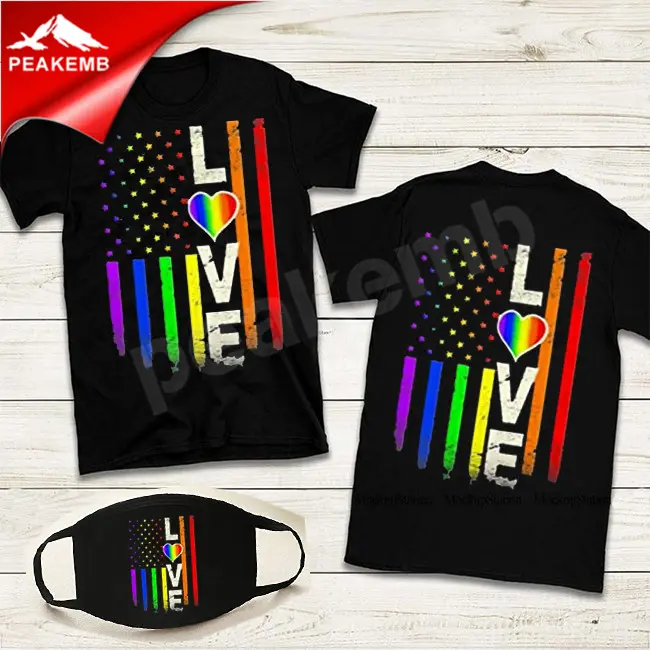 Camiseta estampada "love is love" para mujer, Camiseta con estampado LGBT