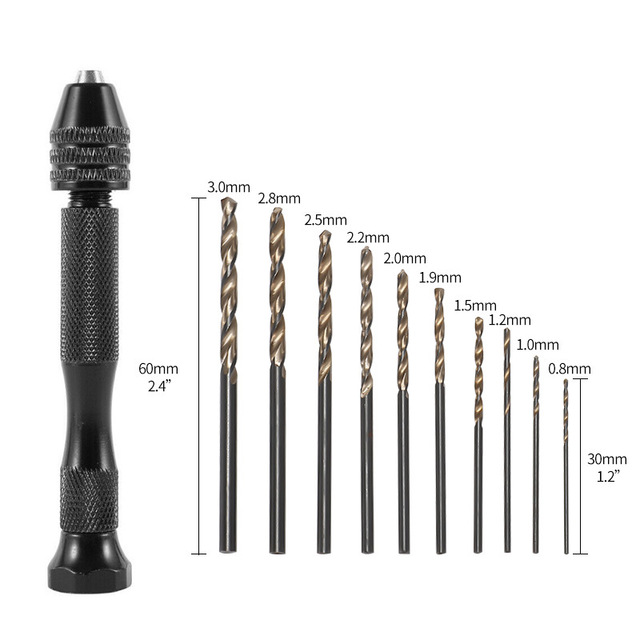 Best Selling DIY Hand Made Tools Kit Hand Carving Drill PCB Mini Drill Bits Handheld Twist Drill Chuck Set