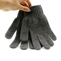 Gants exfoliants pour le corps en fibre de bambou carbonisée, couleur personnalisée, pour la douche et le gommage corporel