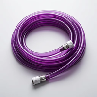Tuyau en PVC transparent violet durable de 30 m, résistant aux UV et aux intempéries, flexible, avec connecteurs étanches