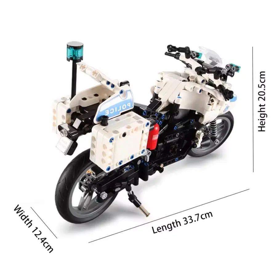 Cada C51023 539 pièces de moto électrique de patrouille de police de ville militaire WW2 série de briques jouets pour enfants DIY modèle de blocs de construction