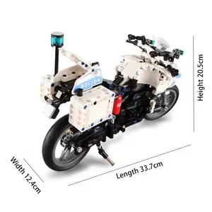 Cada C51023 539-teiliges Stadtpolizei-Patrouille-Elektro-Motorrad Militär WW2 Serie Bausteinspielzeug für Kinder DIY-Modell Bauklötze-Sets