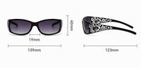 Lunettes de soleil pour femmes découpées au laser avec accents de diamant Nuances de lentilles PC à la mode pour la protection UV