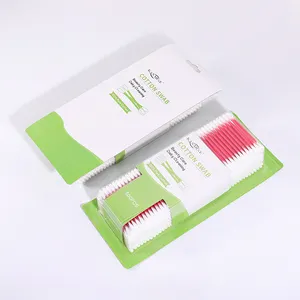 Groothandel Make-Up Leveranciers 500 Stukken Rood Papier Stok Wattenstaafje Met Kaart Zuigpakket