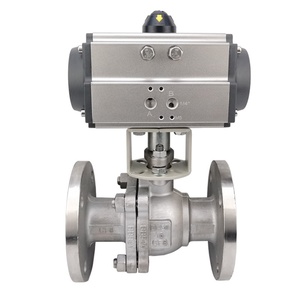 Vanne à boisseau sphérique flottante pneumatique Alahot Q641F-16 en acier inoxydable et acier moulé, vanne <span class=keywords><strong>d</strong></span>'arrêt rapide DN50 1.6MPa 150 - Product Image 1