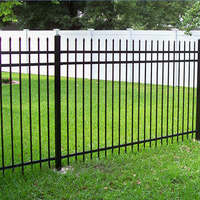 Garde-corps/clôture de jardin Clôture de jardin Acier au zinc Métal Fer forgé 8 pieds 1 ensemble Clôture de jardin décorative Fil métallique antirouille