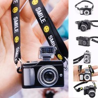 Accessoires de décoration pour maison de poupée : Mini-caméras classiques avec lumière et son, jouets miniatures électriques de simulation pour poupées elfes