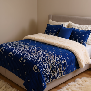 Manta de Piel de Oveja Spring King, Tamaño Queen, Acolchada, con Patrón Floral, Estilo Clásico, para Uso Doméstico - Product Image 2