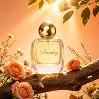 Flacon pulvérisateur de parfum en verre carré plat rechargeable de luxe élégant 30ml 50ml 100ml avec couvercle rond
