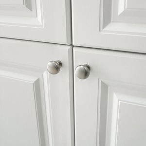Pomo Redondo de un Solo Agujero en Níquel Cepillado para Cajones, Tirador Moderno de Aluminio para Armarios y Baños Exteriores - Product Image 5
