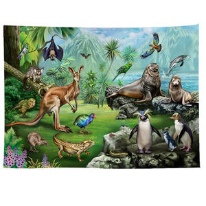 Tapiz colgante de <span class=keywords><strong>pared</strong></span> de Arte de animales de bosque psicodélico personalizado tapiz de <span class=keywords><strong>pared</strong></span> de dinosaurio de dibujos animados lindo <span class=keywords><strong>para</strong></span> decoración de habitación de niños - Product Image 5