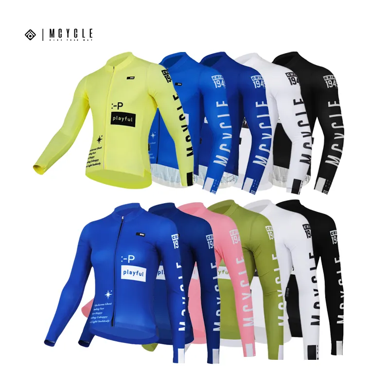 Mcycle Venta al por mayor Ciclismo Ropa Tops Bicicleta Transpirable Manga larga Bicicleta Ciclismo Camisas Diseño personalizado Mujeres Ciclismo Jersey