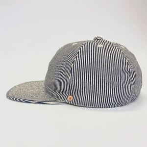 Nouvelle Arrivée Été 2026 : Casquette Snapback 6 Panneaux Classique Rayée en Coton Extensible avec Sangle Réglable Bleu et Blanc de Haute Qualité - Product Image 3