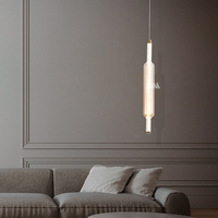 Suspension LED Minimaliste en Verre Torsadé, Petite, Cadre Bronze, Blanc Chaud, Installation Facile, Décoration Intérieure, Chevet, Garantie 2 Ans