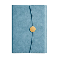 Boîte-cadeau de carnet de notes A5 à boutons avec logo personnalisé Journal en cuir à couverture rigide simple Reliure thermique Enregistrement de réunion d'affaires 100 feuilles