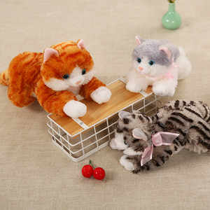 Robot <span class=keywords><strong>chat</strong></span> en peluche blanc à commande tactile, <span class=keywords><strong>qui</strong></span> <span class=keywords><strong>miaule</strong></span> et <span class=keywords><strong>ronronne</strong></span>, cligne des yeux, <span class=keywords><strong>jouet</strong></span> en coton doux pour le sommeil - Product Image 3