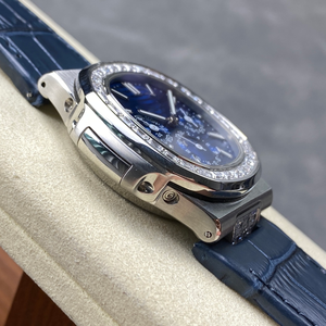 Reloj <span class=keywords><strong>de</strong></span> Pulsera Personalizado <span class=keywords><strong>de</strong></span> Alta Gama <span class=keywords><strong>con</strong></span> Moissanita, Caja Transparente, Movimiento Mecánico Automático, Fase Lunar, 18k, Reloj Mecánico - Product Image 3