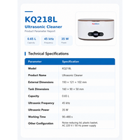 Nettoyeur ultrasonique miniature KQ218L 650 ml, haute fréquence 45 kHz, pour bijoux, lunettes, montres, prothèses dentaires, appareils dentaires, nettoyage en profondeur