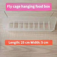 Mangeoire rectangulaire suspendue pour perruches et canaris, empêche la dispersion et le fouillis des aliments, s'adapte aux cages de vol.