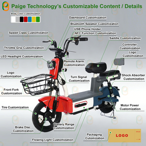 Paige vélo électrique 48v350w 14 pouces moto vintage avec pédale moto électrique pour femmes adultes <span class=keywords><strong>ville</strong></span> bêta gros ebike - Product Image 6