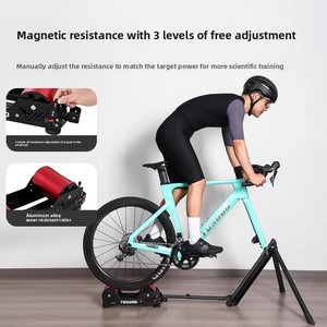 TOSUOD Soporte de Entrenamiento para <span class=keywords><strong>Bicicleta</strong></span> de Carretera con <span class=keywords><strong>Rodillo</strong></span> de Resistencia Magnética de Aluminio de 6 Velocidades, Plegable, para Uso Comercial y Doméstico en Interiores - Product Image 2