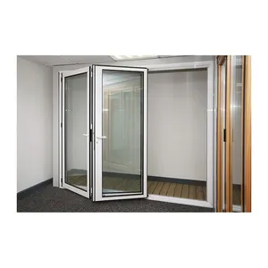 Soundproof Exterior Interior Security Double Tempered Glass Aluminum Acrylic Fold Door For Sale