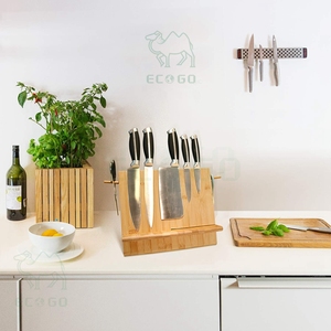 Portacuchillos Magnético de Diseño Original Portacuchillos Portátil Portacuchillos Magnético de Madera de Bambú - Product Image 5