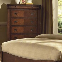 Commode de chambre à coucher à deux tons, meuble de rangement élégant et traditionnel, commode classique en bois foncé avec miroir - Product Image 3