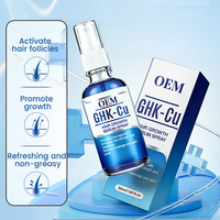 Sérum en spray rafraîchissant pour le cuir chevelu, soin capillaire anti-chute de cheveux à base de plantes biologiques GHK-Cu, marque privée, 50 ml