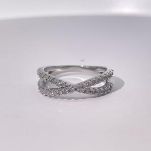 Tianyu Gems Modern Intertwined Copper <b>Ring</b> with <b>Cubic</b> <b>Zirconia</b> and Chic Women's Fashion Jewelry - Product Image 1