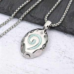 Yunnique-collar con colgante de acero inoxidable de World Of Warcraft, diseño geométrico temático, joyería de regalo unisex - Product Image 1